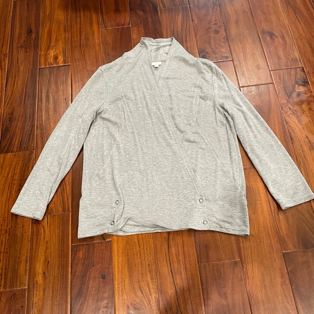 JJill Pure Jill Wrap Jacket Gray Size XL